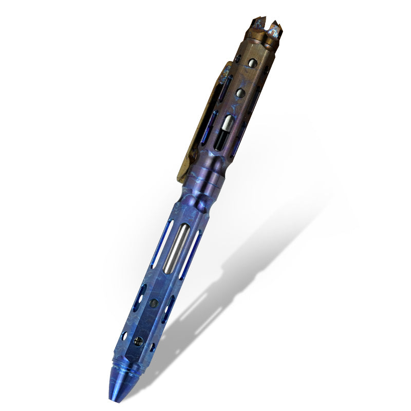 Pioneeredc New Titanium Alloy Tactical Pen Signature Metal Pen Tungsten Steel Head Self Defense Pen Designed for Camping Hiking