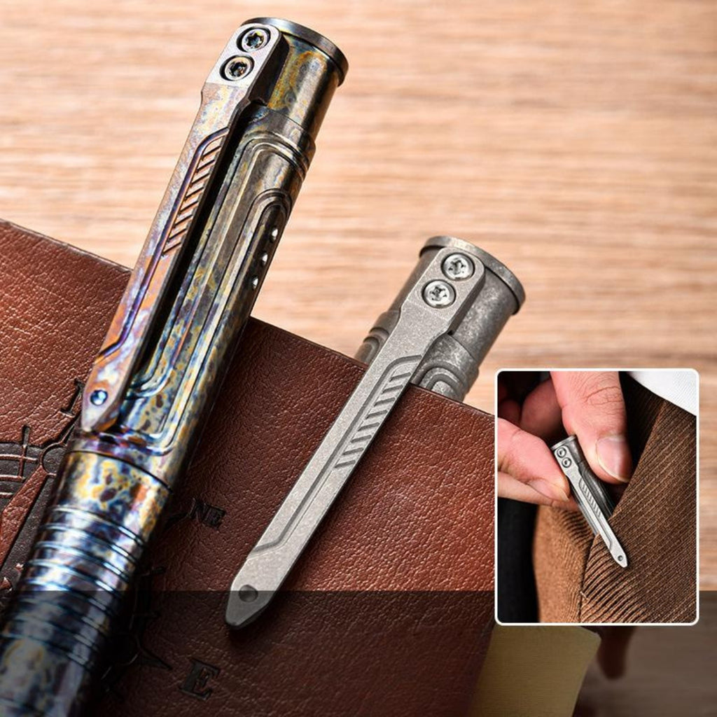 PioneerEDC Titanium alloy tactical ballpoint pen, EDC pocket signature pen, practical