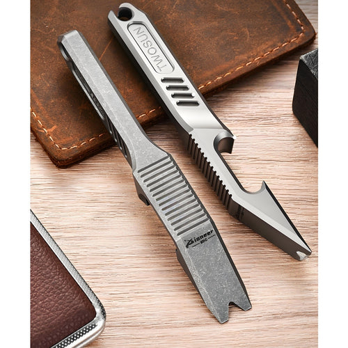 PioneerEDC  Titanium alloy EDC Pry Bar multi-tool bottle opener, outdoor pocket gear, portable