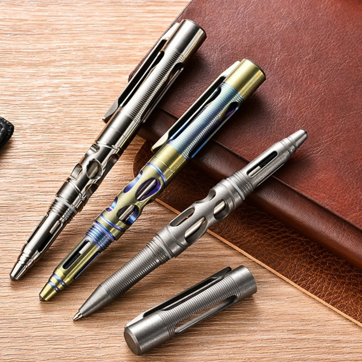 PioneerEDC Titanium alloy tactical pen with clip, EDC outdoor survival tool, lightweight