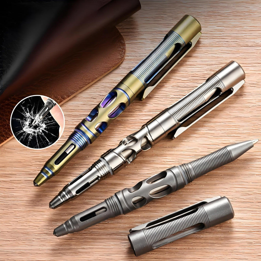 PioneerEDC Titanium alloy tactical pen with clip, EDC outdoor survival tool, lightweight