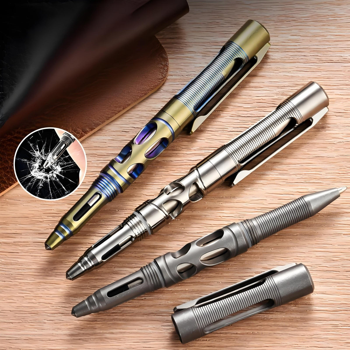 PioneerEDC Titanium alloy tactical pen with clip, EDC outdoor survival tool, lightweight