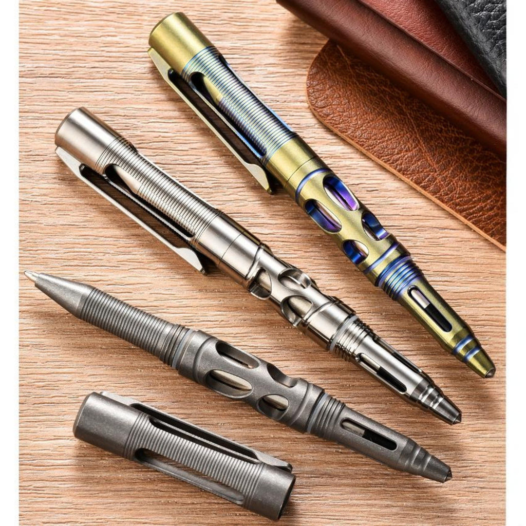 PioneerEDC Titanium alloy tactical pen with clip, EDC outdoor survival tool, lightweight