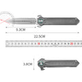 PioneerEDC Tactical Titanium Folding Knife-D2 Steel Blade Stone Wash EDC Pocket Knife 3-Year Warranty