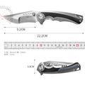 PioneerEDC Titanium Folding Knife Handmade Framelock Titanium Handle Knife Elmax Flipper Knife Titanium with Zirconium Patch